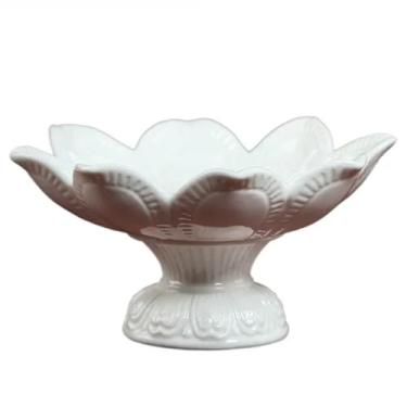 Imagem de FENNYYAR Ornamento de prato de frutas de cerâmica, salão de Buda doméstico, 17 cm, 17 cm, prato de oferta de utensílios e suprimentos de Buda