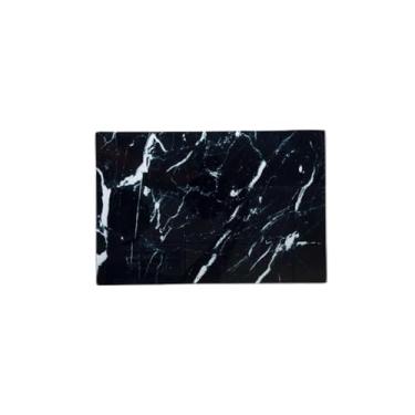 Imagem de Tábua De Corte Vidro Temperado Marmore Tabua De Carne Grande Taboa Churrasco Cozinha Decoração(Tábua Preta Pequena)