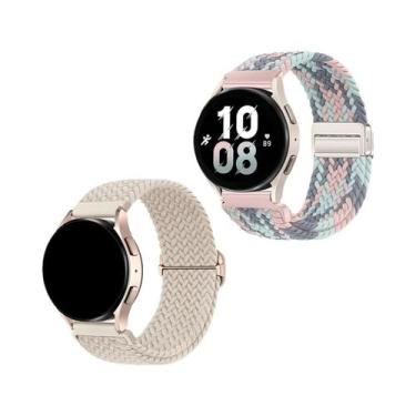 Imagem de Pulseira Magnética 2 Peças Laço Trançado Elástico De Nylon Para Relógi