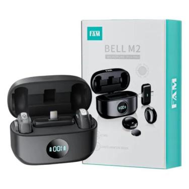 Imagem de Microfone Lapela Sem Fio Bell M2 Duplo para Celular iOS e Android Qual