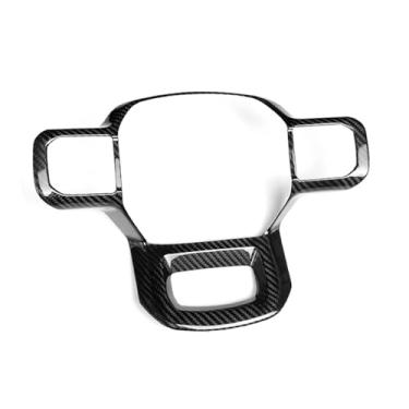 Imagem de BLAKAYA Compatível com Ford F150 2021-2025 F250 F350 2023-2025 Expedition 2022-2025 Capa de botão de volante de fibra de carbono real decoração interior acessórios de acabamento