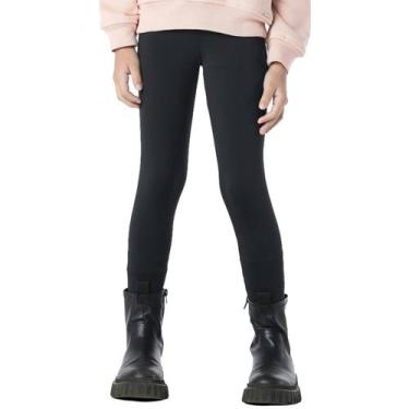 Imagem de Calça Legging Infantil Menina Lisa Inverno Flanelada Preta - VRASALON,