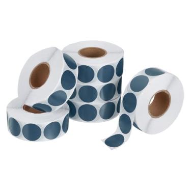 Imagem de PATIKIL 6000 peças de adesivos coloridos de 6 rolos, adesivos circulares de 1,9 cm, etiqueta de codificação para escritório, negócios, quintal, venda de garagem, decoração de casa, cinza, azul