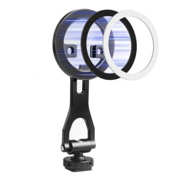 Imagem de SUNLYTOUR Suporte magnético universal para celular com adesivo, adaptador giratório ajustável para smartphone com suporte de sapata fria para tripé/selfie/gaiola para iPhone 17/16/15/14 Series e