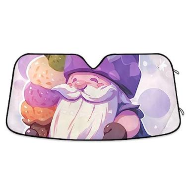 Imagem de Gnomos de sorvete de mirtilo roxo para para-brisa de carro, protetor solar para para-brisas de carro, acessórios de janela de carro