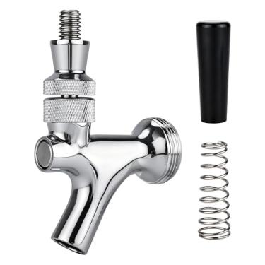 Imagem de HighFree Torneira de barril de cerveja padrão, torneira de cerveja de aço inoxidável Sankey estável para hastes e torres de cerveja, torneira de distribuição de cerveja de rascunho (1 pacote)