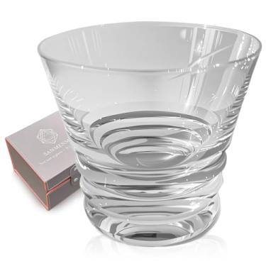 Imagem de SANMENMO Copo de uísque estilo Kiriko Edo Tokyo – Copo de cristal feito à mão para Bourbon, Scotch & Cocktails | Design de vidro cortado, 241 g | Vidro antigo japonês, presente para homens - 1 xícara