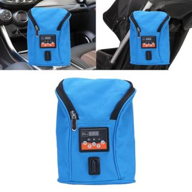 Imagem de Aquecedor de Mamadeira Portátil para Carro, Tela Digital Com Temperatura Ajustável, Bolsa Aquecedora de Leite Com Capacidade de 3,8L para Veículos DC12V, Com Temperatura (BLUE)