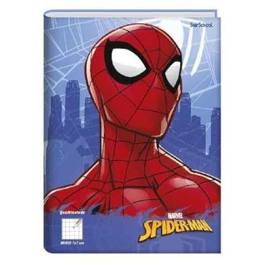 Imagem de Starschool – Caderno Quadriculado capa dura brochura Spiderman Marvel | 80 Folhas | Ideal para matemática, desenho técnico e estudos de herói