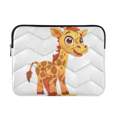 Imagem de Linda bolsa girafa fina e leve para laptop, bolsa de transporte durável para tablet de viagem para trabalho, bolsa para laptop para homens, de 13 a 14 polegadas