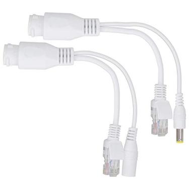 Imagem de Eujgoov Kit Injetor POE 12V Adaptador Power Over Ethernet Passivo Com Cabo Divisor para Câmeras IP Sistemas CCTV Caixa ABS Transmissão de 40 M para Pontos de Acesso Sem Fio (Branco)