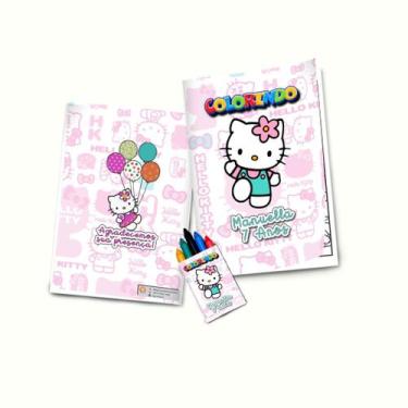Imagem de 20 Lembrancinha Livro Colorir Personalizada Hello Kitty - Bag Creative