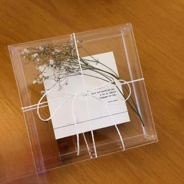 Imagem de Moldura Caixa Quadro Acrílico Transparente Cristal Para Mesa Aparador Estante – Foto Diploma Arte(10 x 10 x 3)