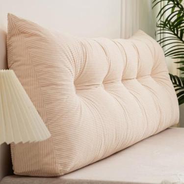 Imagem de CYTJHMD Travesseiro de cabeceira com cunha para descanso de cama, descanso de cama, almofada triangular para sentar na cama, suporte de posicionamento do encosto, travesseiro longo para sofá-cama
