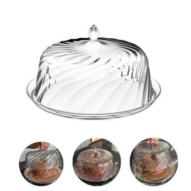 Imagem de Boleira Com Prato Sem Pé De Acrílico Cristal Para Bolo Torta Pudim Queijo