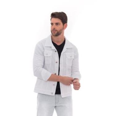 Imagem de Jaqueta Jeans Masculina Básica Tendência Estação-Feminino