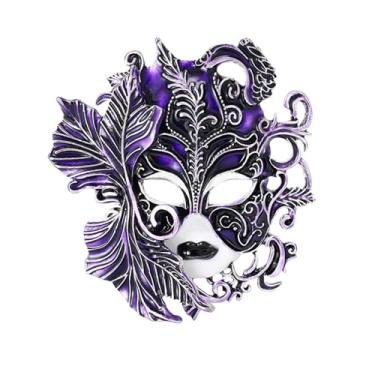 Imagem de coadipress Broche de máscara vintage para mulheres e homens broches de corsage esmaltados coloridos para carnaval carnaval vestido de casamento acessórios, Middle, Liga de aço, Sem Pedra Preciosa