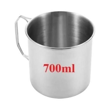 Imagem de Copo De Camping Com Cabo Dobrável Em Aço Inoxidável 250/350/500/700ml,