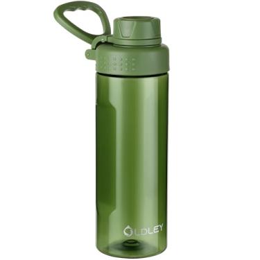 Imagem de OLDLEY Garrafas de água Tritan de 590 ml sem BPA com alça de transporte e tampa de bico, garrafa de água infantil à prova de vazamento para casa, viagem, escola, ao ar livre, verde-oliva