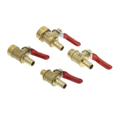 Imagem de Válvula esférica de latão farpado 4-12 mangueira 1/8'' 1/2'' 1/10.2 cm 1/10.2 cm conector rosca macho junta cobre adaptador de acoplador de encaixe de tubo 1 peça (1/10.2 cm, 6 mm mangueira farpada)