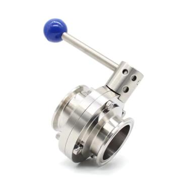 Imagem de 5.1 cm 51 mm Sanitária Tri Clamp Trevo Válvula Borboleta Puxador SS304 Aço Inoxidável Virola OD 64 mm