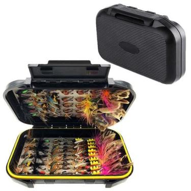 Imagem de Kit de pesca com mosca ao ar livre, 100 unidades de moscas secas e úmi