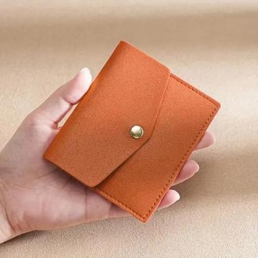 Imagem de Carteira feminina pequena bloqueadora, porta-cartão de crédito com três dobras, Marrom, Pequeno