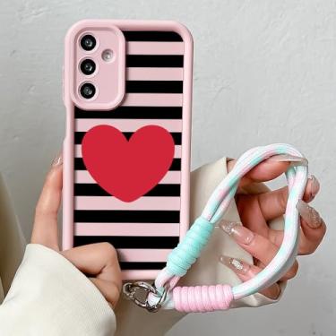 Imagem de Capa com cordão em formato de coração para Samsung A56 A36 A26 A16 A55 A35 54 15 34 25 24 73 53 33 23 71 51 72 52 22 14 32 13, J97, RosaSS, para A52S 5G