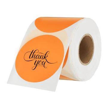 Imagem de PATIKIL 500 etiquetas térmicas redondas, adesivos coloridos circulares de 7 cm para impressão térmica, escritório, decoração de casa, diário, lista de tarefas, caderno de viagem, laranja