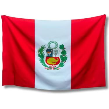 Imagem de Bandeira Decorativa do Peru, Decorativa, Bandeira, Multicolorido, 150x100cm, Nacional, Uso Interno/Externo, Oxford Premium, Sublimação a Laser