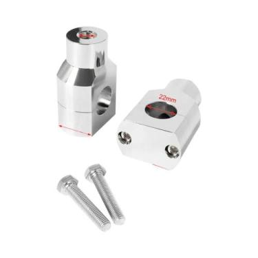 Imagem de Suporte De Guidão De Motocicleta Em Alumínio Preto Cromado 2X 7/8 1 Po