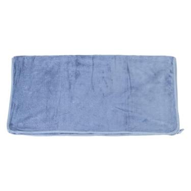 Imagem de Toalha de banho de lã macia, leve, altamente absorvente, secagem rápida, grande folha de banho para viagens em casa, 70x140cm (Cinza Azul)