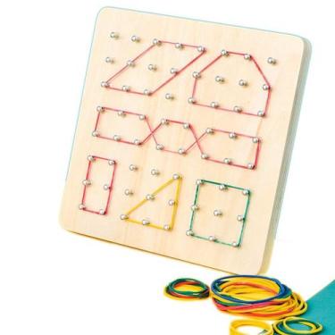 Imagem de Brinquedo de aprendizagem precoce Geometric Pegboard Montessori para c
