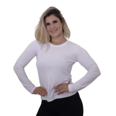 Imagem de Camiseta Manga UV50+ Longa Feminina Dry Fitness Segunda Pele - FR Moda
