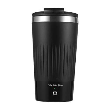 Imagem de Caneca de Mistura Automática com Tampa Café Magnética 3 Velocidades Elétrica Recarregável via USB para Leite Cacau Chocolate Quente Suco Protein Powde