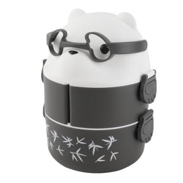 Imagem de GLOGLOW Porta-refeições Box, 2 Camadas, Material PP, Recipiente Portátil Reutilizável, à Prova de Vazamentos, Mantém Os Alimentos Aquecidos por 3-4 Horas, Formato de Urso, 20,6 X 15,6 Cm, para