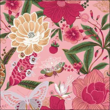 Imagem de Tyrot Tapete de sala de estar rosa boho floral borboleta botânica 1,5 x 2,1 m