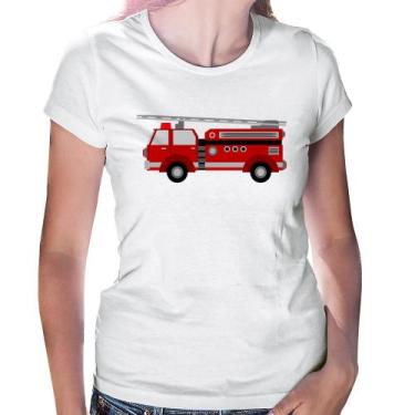 Imagem de Baby Look Caminhão de Bombeiro - Foca na Moda, Branco, M