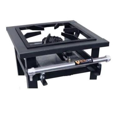 Imagem de Fogão Industrial 1 Boca Mesa Alta Pressão em Aço Carbono Perfil 5 Grel