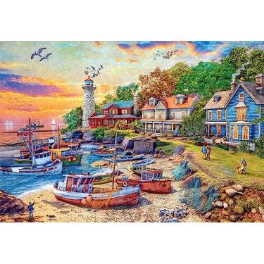 Imagem de Buffalo Games - Dominic Davison - American Harbor Town - Quebra-cabeças de 2000 peças para adultos - quebra-cabeças desafiadoras noites de jogos - o tamanho final é 38,50 x 26,50