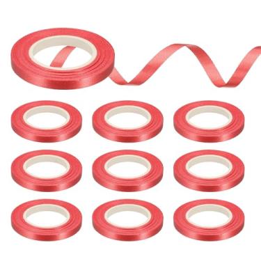 Imagem de PATIKIL 11 m x 1/12.7 cm Fitas onduladas, 10 rolos de fita de corda de balão metálico para artesanato, embrulho de presente, casamento, festa de aniversário, florista, decoração de flores, vermelho
