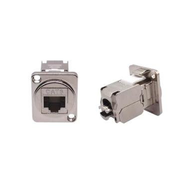 Imagem de 1 peça conector tipo D RJ45-CAT6 Ethernet conexão painel montagem soquete rede CAT5E conectores (CAT6 blindado-01)
