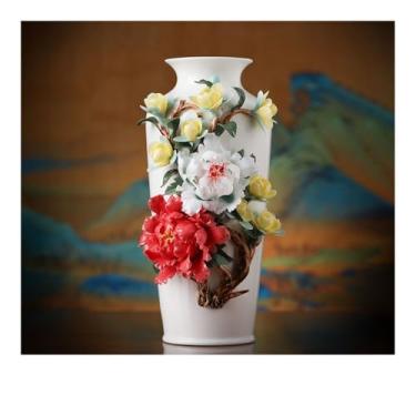 Imagem de Vaso de cerâmica estilo chinês para casa, sala de estar, varanda, prateleira, decoração artística, ornamentos, vasos de flores