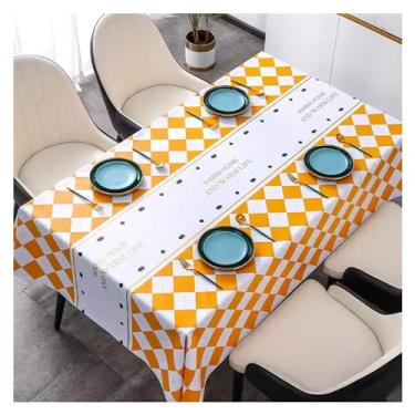 Imagem de Toalha de mesa retangular colorida toalha de mesa lavável tecido poliéster festa de casamento banquete acampamento tapete de mesa (4,120 x 120 cm)