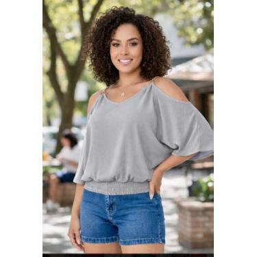 Imagem de Blusa Femenina Viscolaycra Ombro Vazado De Corrente Alcinha - modanasc