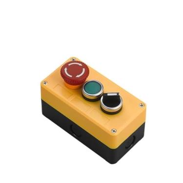 Imagem de Caixa de controle de botão com parada de emergência 1/2/3/4/5 caixa de botão caixa de botão industrial caixa de controle de botão à prova d'água (3 furos C)