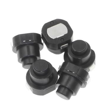 Imagem de 10 peças 1010X pequena lanterna circular interruptor de botão fonte de alimentação 10 A botão de travamento automático interruptor de botão liga/desliga