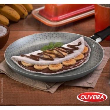 Imagem de Tapioqueira panquequeira 22 cm antiaderente luxury Grafite alumínio ol