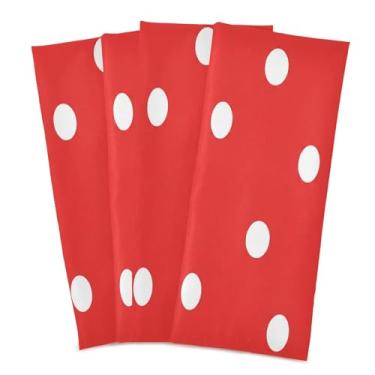 Imagem de Wassud Panos de prato de cozinha de bolinhas pacote com 4 panos de prato macios com laço para pendurar toalha de mão super absorvente de secagem rápida toalhas de chá de mesa decorativas 71 x 45 cm