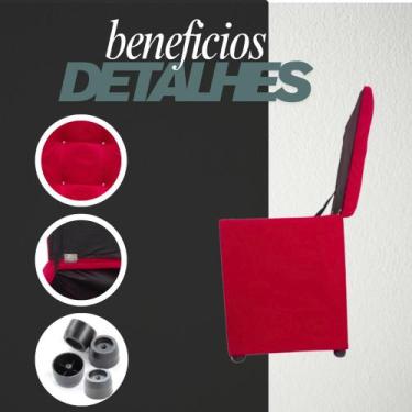 Imagem de Puff Pufe Baú Quadrado Chamativo Novo Confortável Guarda Itens - Reali